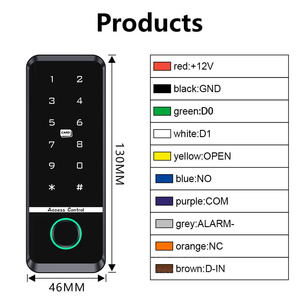 IP66 su geçirmez TUYA 125Khz 13.56Mhz çift frekans rfid kart okuma akıllı kapı kilidi giriş erişim kontrolü parmak izi tuş takımı - Product Image 4
