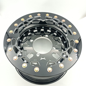Beadlock parlak siyah 14x7 ofset <span class=keywords><strong>4</strong></span> + 3 cıvata desen <span class=keywords><strong>4</strong></span>/136 tekerlek/jant can am maverick x3 için
