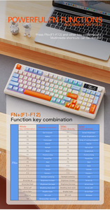 Freewolf M96无线双模键盘PBT渐变球帽游戏键盘带显示屏 - Product Image 6
