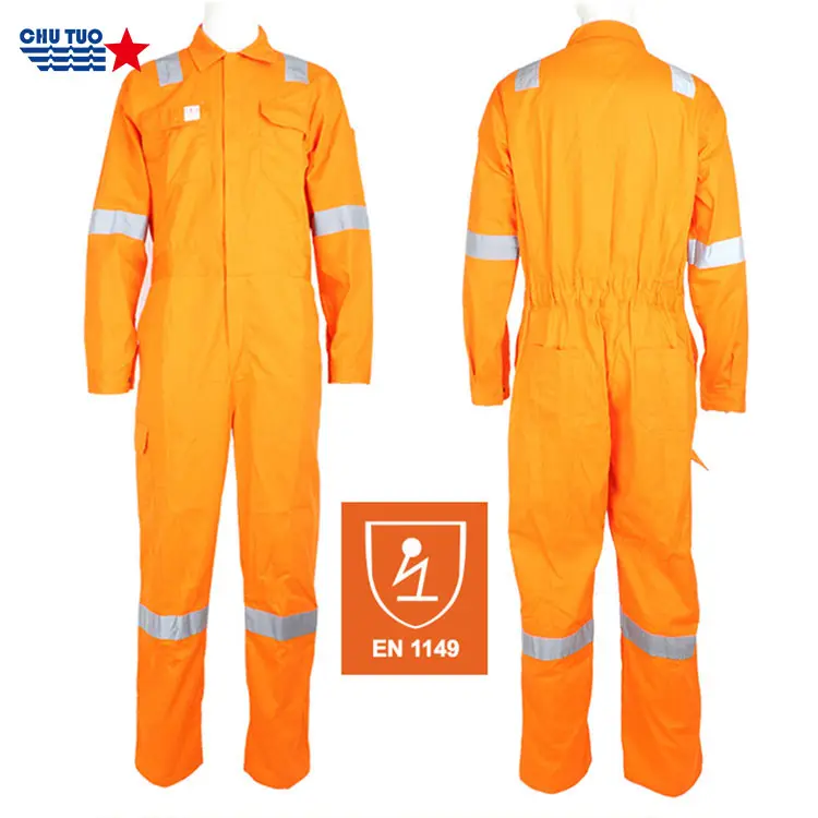 Conjunto de coberturas de trabalho masculinas, uniforme de trabalho antielétrica 100% algodão