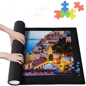 120*66 * 0.2cm天然ゴム素材ブラックパズルロールアップキッズポリエステルパズルマット - Product Image 4