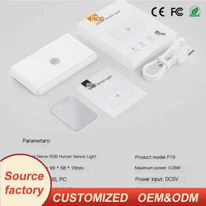 OEM/ODM современный RGB датчик ночного света Умный перезаряжаемый светодиодный светильник обнаружения движения Пользовательский логотип цвета ROHS Сертифицированный белый оттенок - Product Image 3