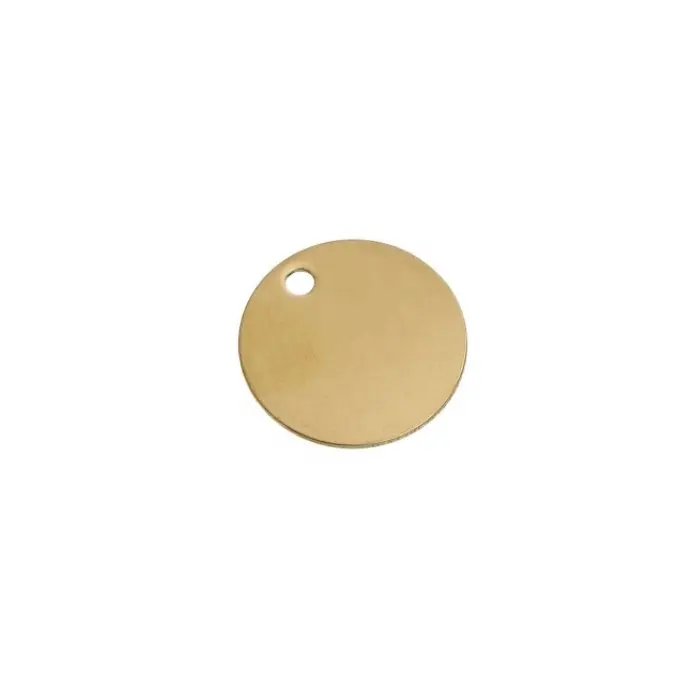 Customized Metal Crafts 25mm Gold Plated Stainless Steel 304 Pet Dog Tag Round Stamping Blanks