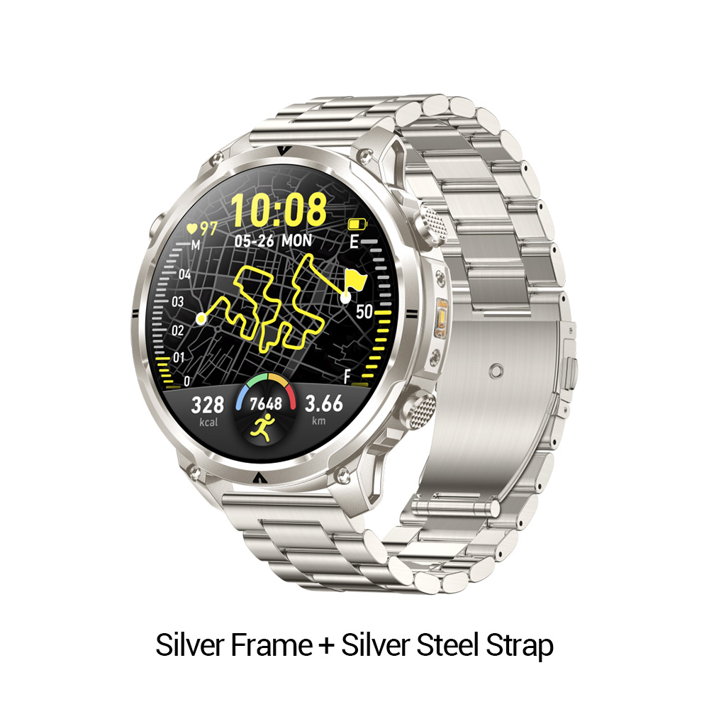 Cadre argenté + bracelet en acier argenté