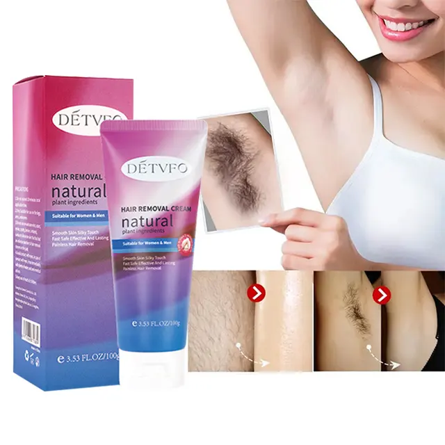 Quick smooth skin armpit hand legs body painless depilatory cream organic fast permanent hair removal cream