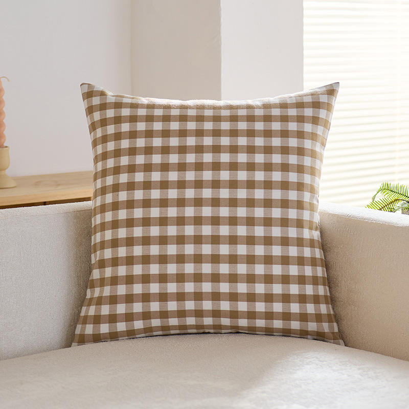 ลายตารางเล็กสีกากีสีขาว