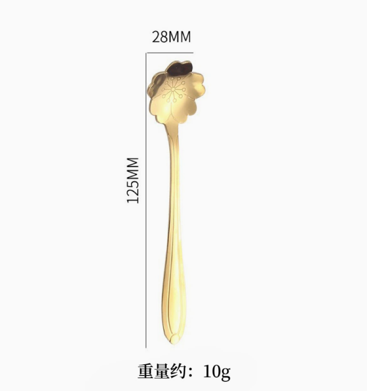 Sakura golden coffee spoon