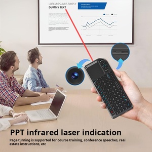 2025 caliente recargable de mano retroiluminación 2,4 GHz modo Dual Mini teclado inalámbrico con Air Mouse USB Multimedia remoto - Product Image 2