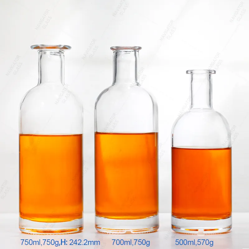 Bottiglia di vetro di bottiglie di vino a forma unica di spirito di ultima progettazione