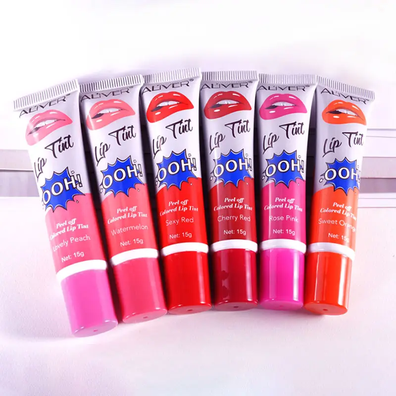 Oem Private Label Nieuwe Romantische 6 Kleuren Professionele Langdurige Sexy Magic Peel Off Lip Tint Waterdichte Vloeibare Lipstick