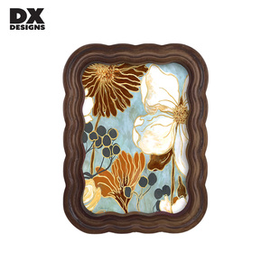 DX thiết kế cong sò khung MDF Tabletop 4x6 inch gợn sóng sóng phong cách khung ảnh bằng gỗ lượn sóng gỗ hình ảnh khung - Product Image 1