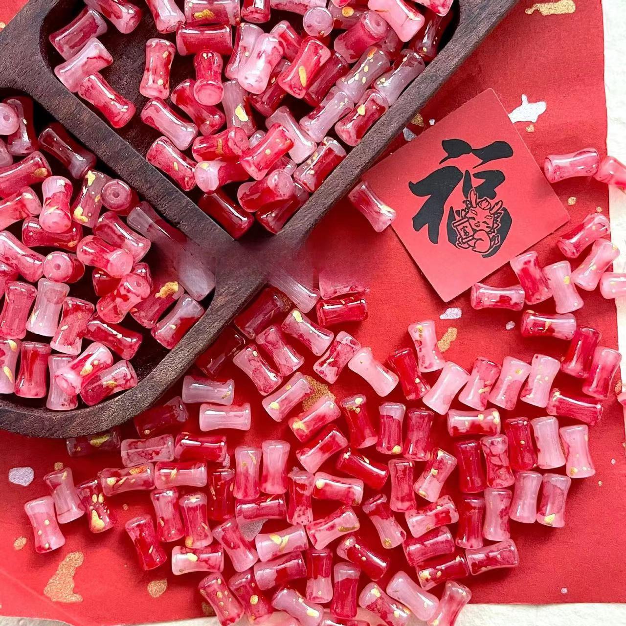 Ondulations de l'eau - joints de bambou rouge