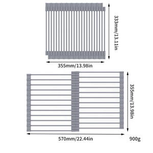 Expandable Roll up <strong>Dish</strong> Drying <strong>Rack</strong> for Kitchen Adjustable Foldable Silicone Wrapped Large Over the Sink Roll up <strong>Dish</strong> Drainer