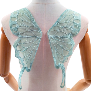 Zurück kragen mit schmetterling muster Stickerei Spitze Diy Mode Zubehör Applique Patches Design Polyester spitze net tuch