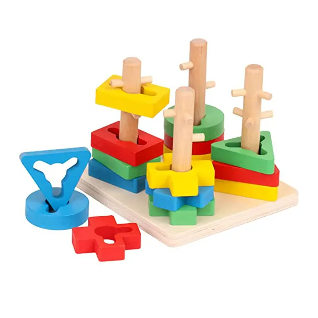 Puzzle criança reconhecimento bloco forma educacional classificador jogo infantil de madeira empilhamento criança brinquedos