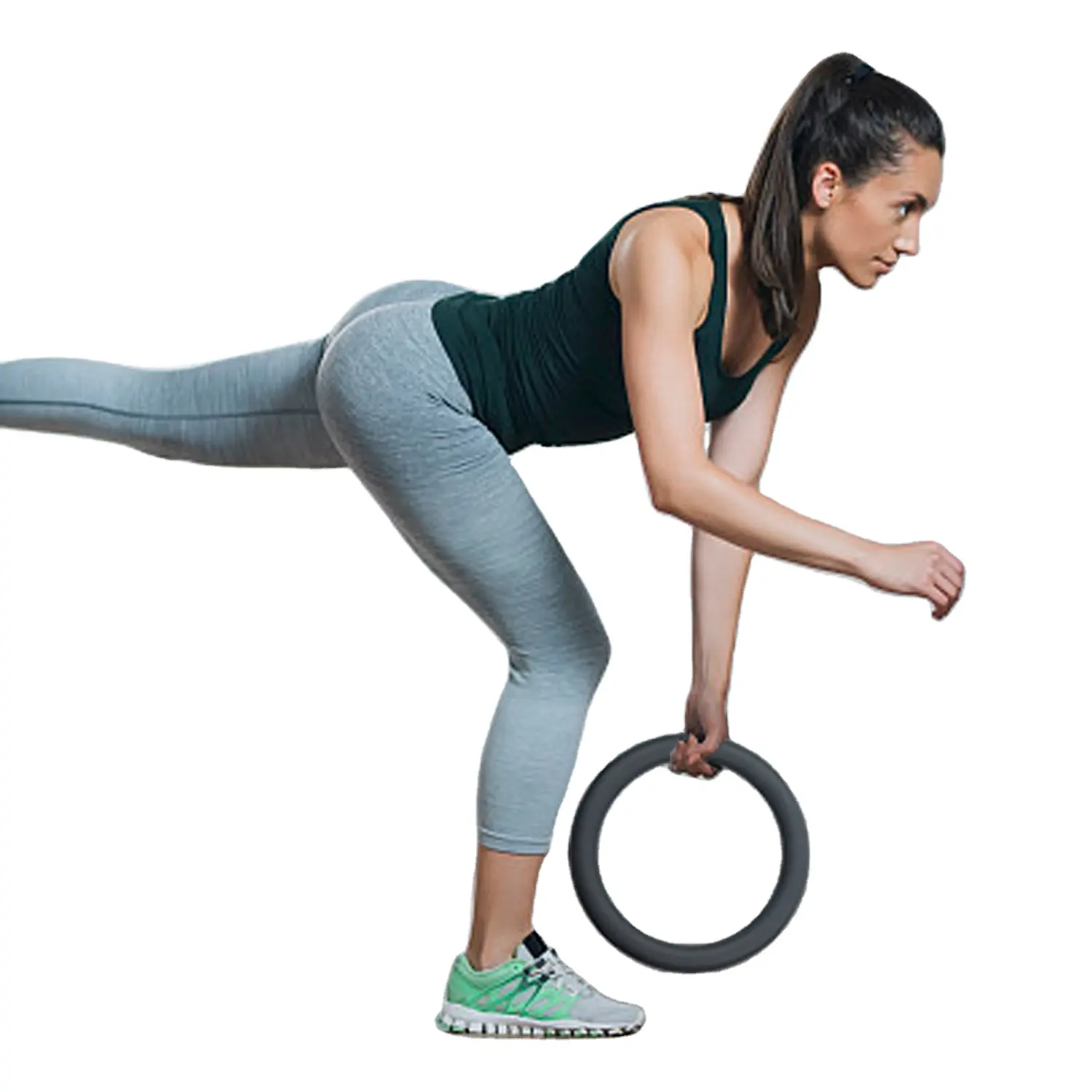 Buddy Gym Exercise Resistance Fitness Pilates Ring Circle con anello Yoga in ferro con doppia impugnatura in Silicone