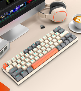Teclado mecánico T30, personalizado, RGB, Bluetooth, inalámbrico, de tres modos, de doble color, con eje azul, 63 teclas