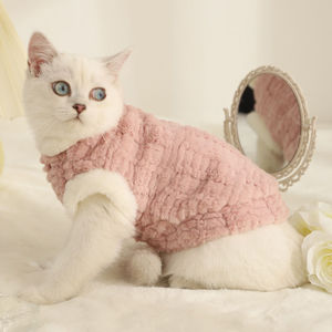 High Appearance <strong>Level</strong> Pink and Yellow Multi-size Pet Cats and Dogs Warm Thickened Ins Style Double Fabric Clothing - Product Image 3