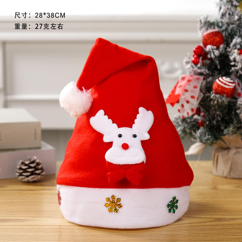Adulte dessin animé non-tissé velours chapeau de noël style cerf