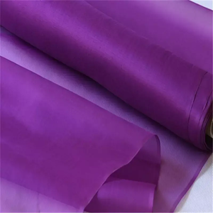 Transparent Popular <strong>8</strong> <strong>mm</strong> Stiff Good Quality Natural <strong>Silk</strong> Organza Fabric for Women Grace Wedding Dress Accessory - Product Image 2