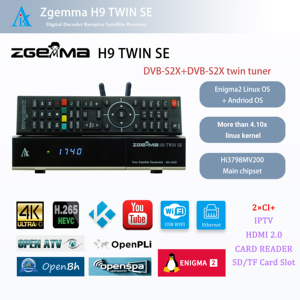 Potentes receptores de satélite ZGEMMA H9 TWIN SE-Enigma2, sistema operativo Linux y Android, más de 2, 2 + 1, decodificador de TV - Product Image 2