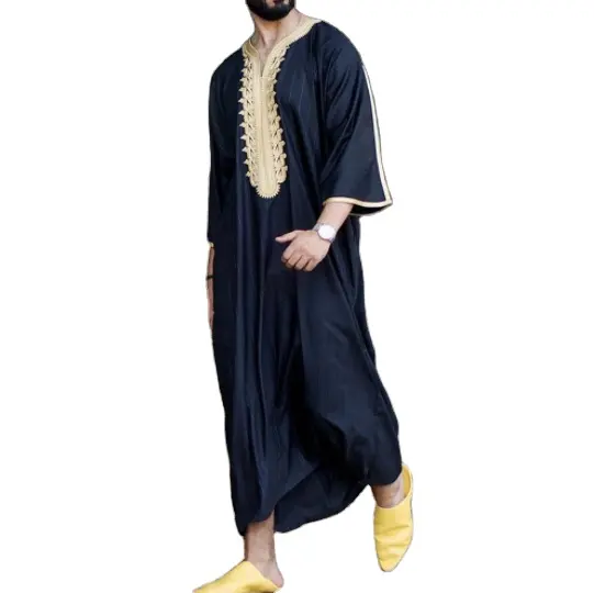 Bata musulmana árabe para hombres, disfraces de Thobe Ramadán, ropa sólida árabe, pakistaní, Arabia Saudita, Eid, Turquía, Abaya, ropa nacional Islámica
