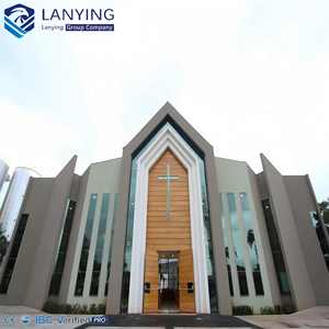 प्रीफैब्रिकेटेड चर्च धातु निर्माण परियोजनाओं के लिए स्टील संरचना गोदाम कार्यशाला भवन - Product Image 1