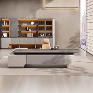 Oficina de mesa Oficina Mesa ejecutiva moderna grande Gerente CEO Boss Muebles de oficina de lujo Escritorio de oficina en casa Escritorio en forma de L - Product Image 3
