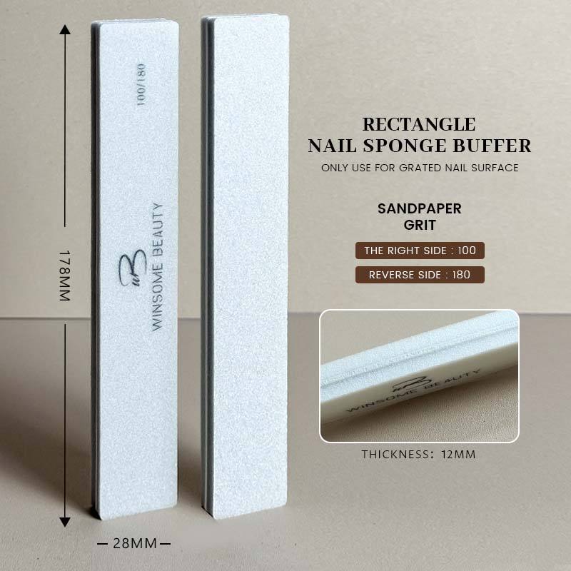 Lima de uñas rectangular color plata grano 100/180