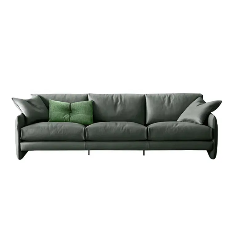 Sofá Seccional de cuero para sala de estar, moderno sofá en forma de L, estilo americano