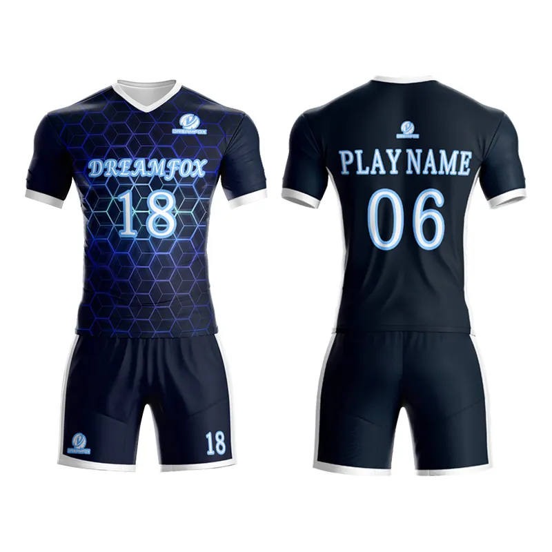 2023 Erwachsene und Jugendliche Fußball Uniform Lieferanten Sublimation Dunkelblaue Fußball bekleidung für Männer Übungs club Amerika Fußball trikot