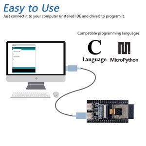 Powerful <strong>ESP32</strong>-S3 WROOM N16R8 CAM Development Board - <strong>WiFi</strong> + Bluetooth <strong>Module</strong> With OV2640 / OV5640 Camera Dual TYPE-C Interface - Product Image 4