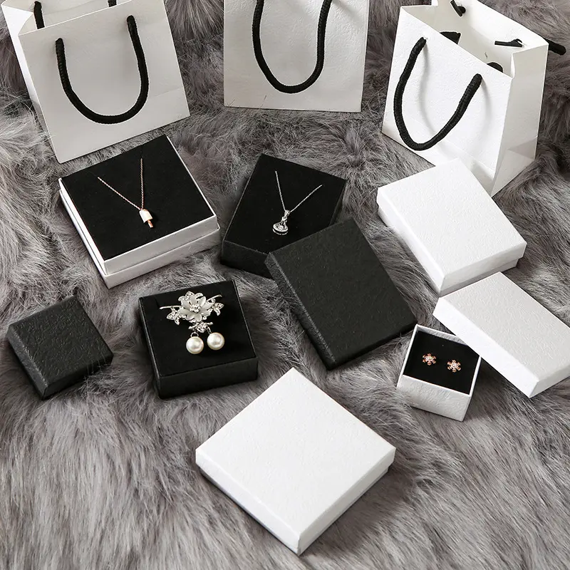 Supporto personalizzato cassetto di cartone di carta scatola di imballaggio di gioielli scatole regalo collana orecchino braccialetto anello portagioie