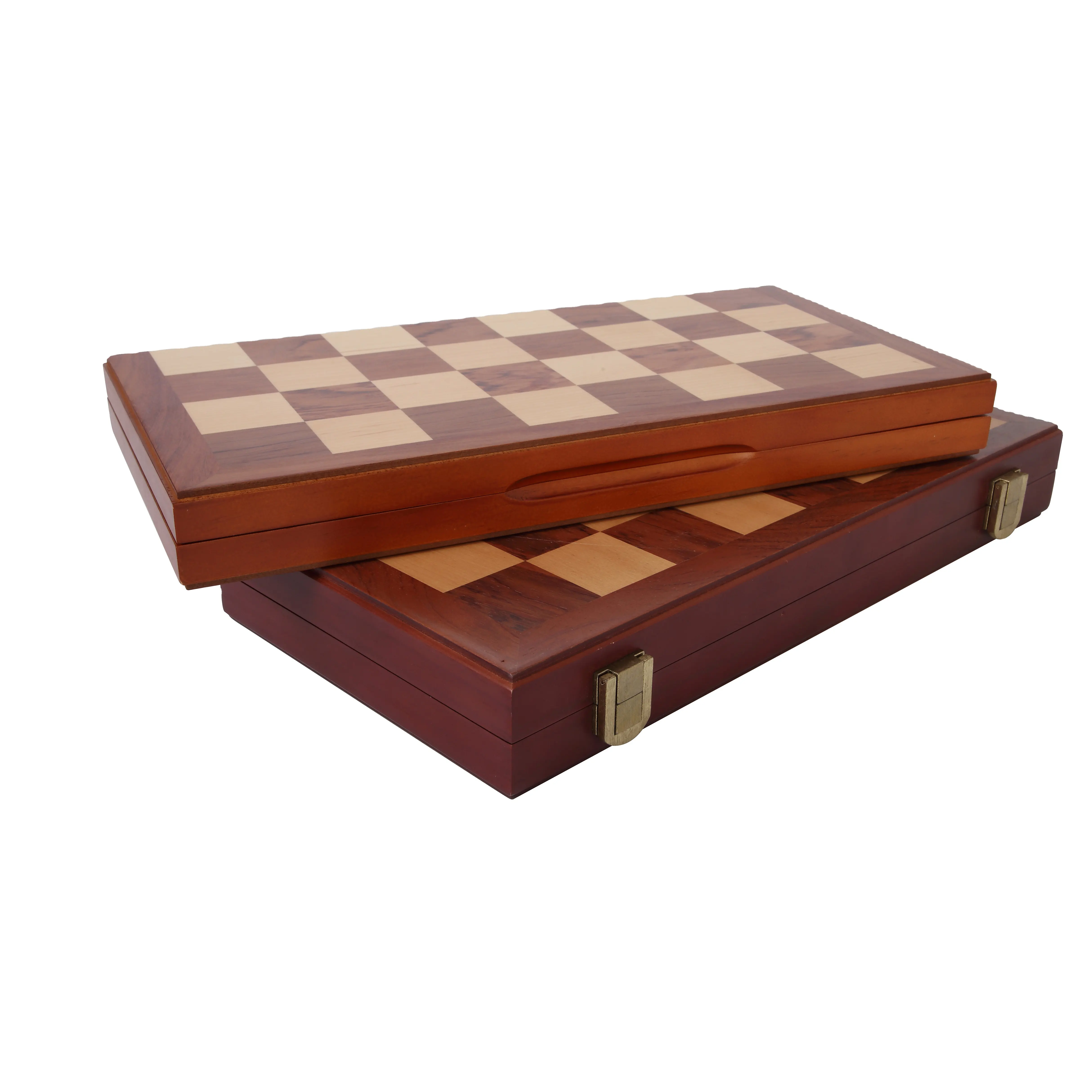 Retro ahşap satranç popüler satranç oyunu kutusu tavla dama kurulu seti çevre dostu satranç taşları