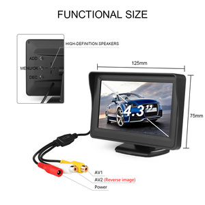 Monitor de vista trasera para salpicadero de coche, dispositivo TFT de 4,3 pulgadas, RCA, Ayuda de marcha atrás para aparcamiento - Product Image 3