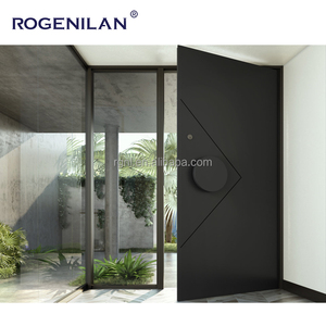 Rogenilan חיצוני מודרני מרכזי יצוק דלתות כניסה לאלומיניום כניסה לבית נדנדה כניסה פתוחה