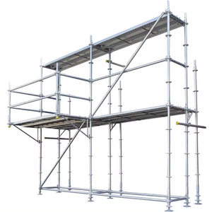 Andamio para la construcción Andamio ajustable de acero galvanizado con puntal de apuntalamiento usado y ruedas y plataforma de andamio - Product Image 1