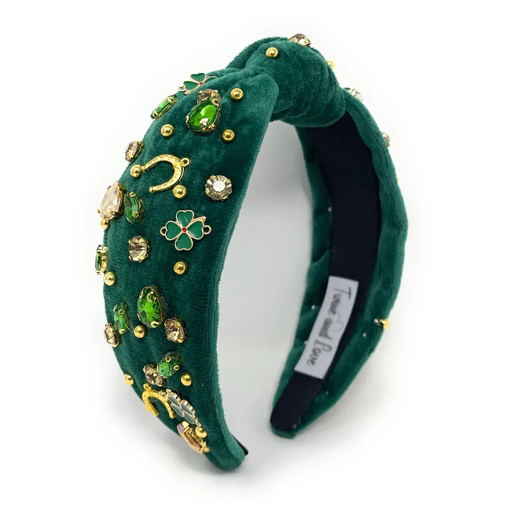 Barock-Mode Diamant-Haarbänder individuelles Logo und Muster Festival Irisches Party-Design Haarband Kopfband