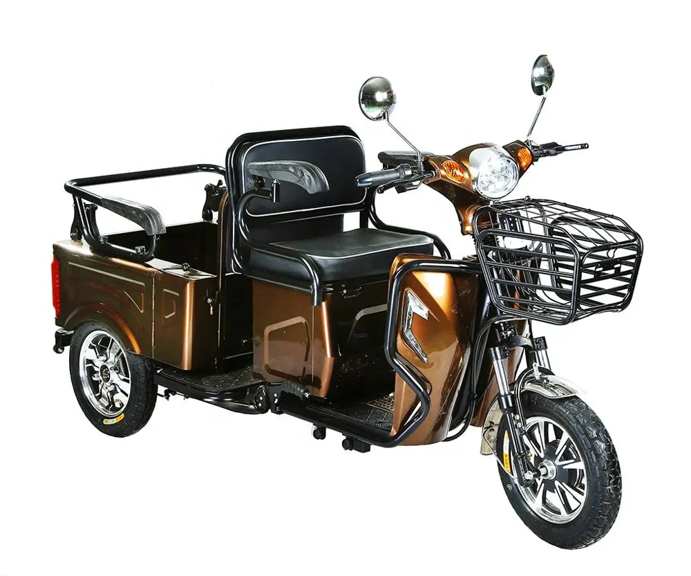 Elektrik kargo üç tekerlekli bisiklet ile üç tekerlekli bisiklet çift koltuklu