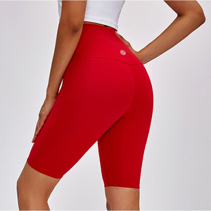 New High Waist Hip Lifting <strong>Lulu</strong> Yoga Pants Double Sided Hair Grinding Stretch Slim Running Five-minute Pants GYM <strong>Lulu</strong> Shorts - Product Image 4