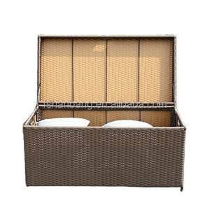 Wicker Patio Deck Pool Hộp Lưu Trữ Ngực Trunk Đệm Gối Đồ Chơi Bin Poolside Lưu Trữ - Product Image 1