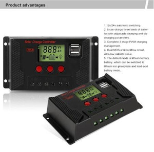 Regolatore di Carica solare 10A 20A 30A Auto PWM 5V di Uscita del Pannello Solare Della Batteria Regolatore Regolatore Con Dual USB LCD display - Product Image 6