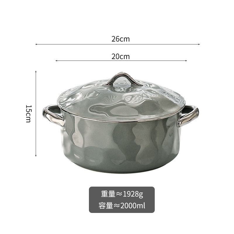 8 pouces gris pot