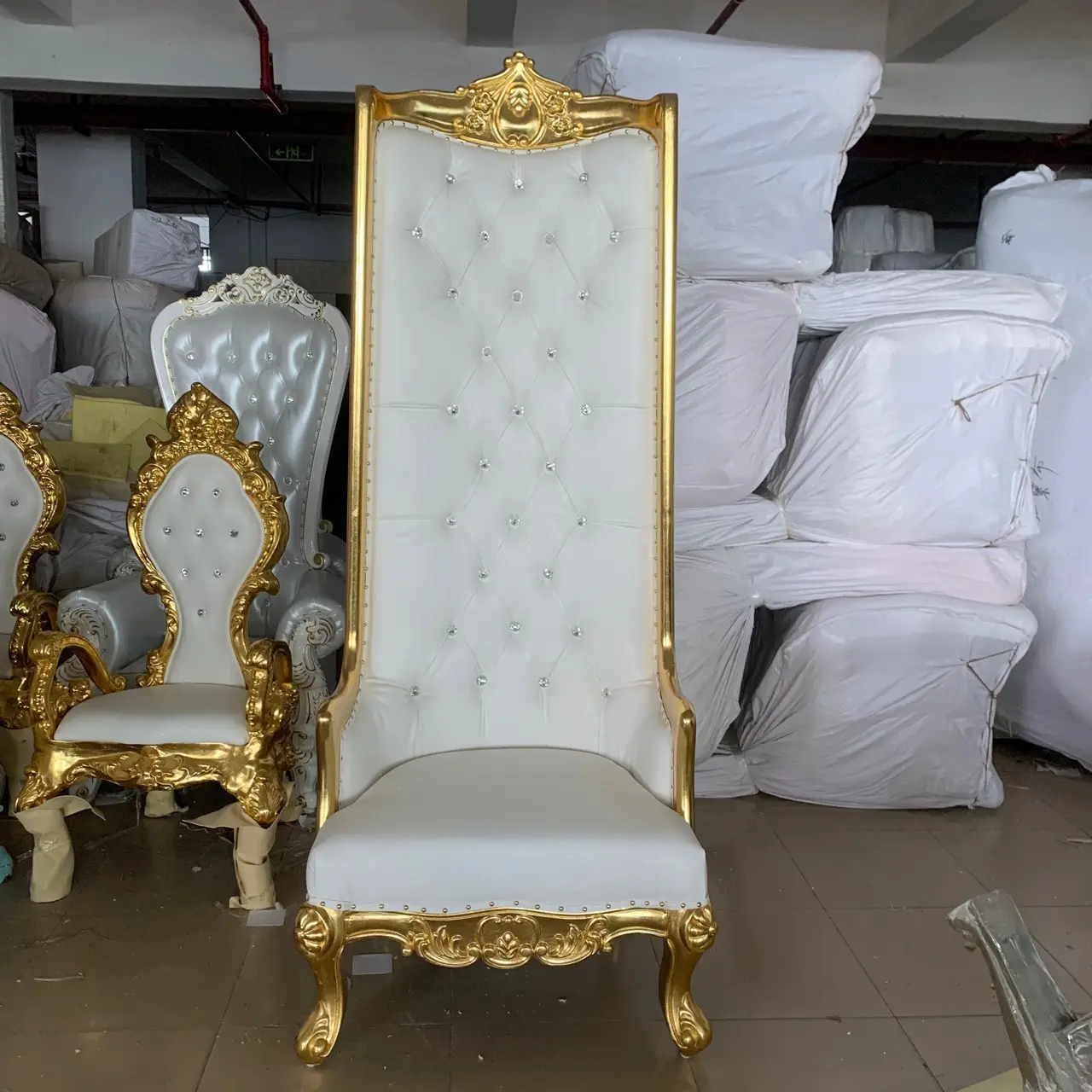 Cadeira de casamento king throne, cadeira de ouro grosso para jantar