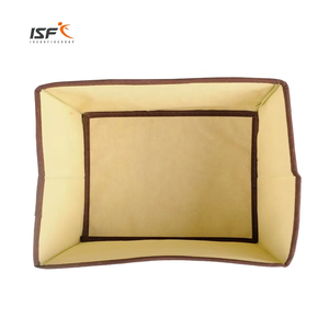 方便的可折叠亚麻储物盒带盖可折叠储物箱，用于服装组织 - Product Image 5