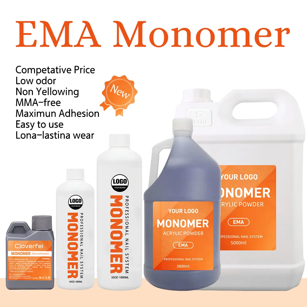 500ml/1000ml/1 Gallon Monomer Acrylic Nail Liquid Ema Acrylic Liquid Odorless Ema Monomer