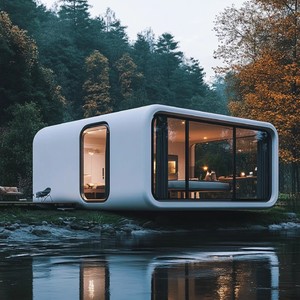 Apple cabin hiện đại thoáng khí vuông một lớp Cấu trúc thép Vật liệu container căn hộ nhà ngoài trời di động khu vực danh lam thắng cảnh - Product Image 1