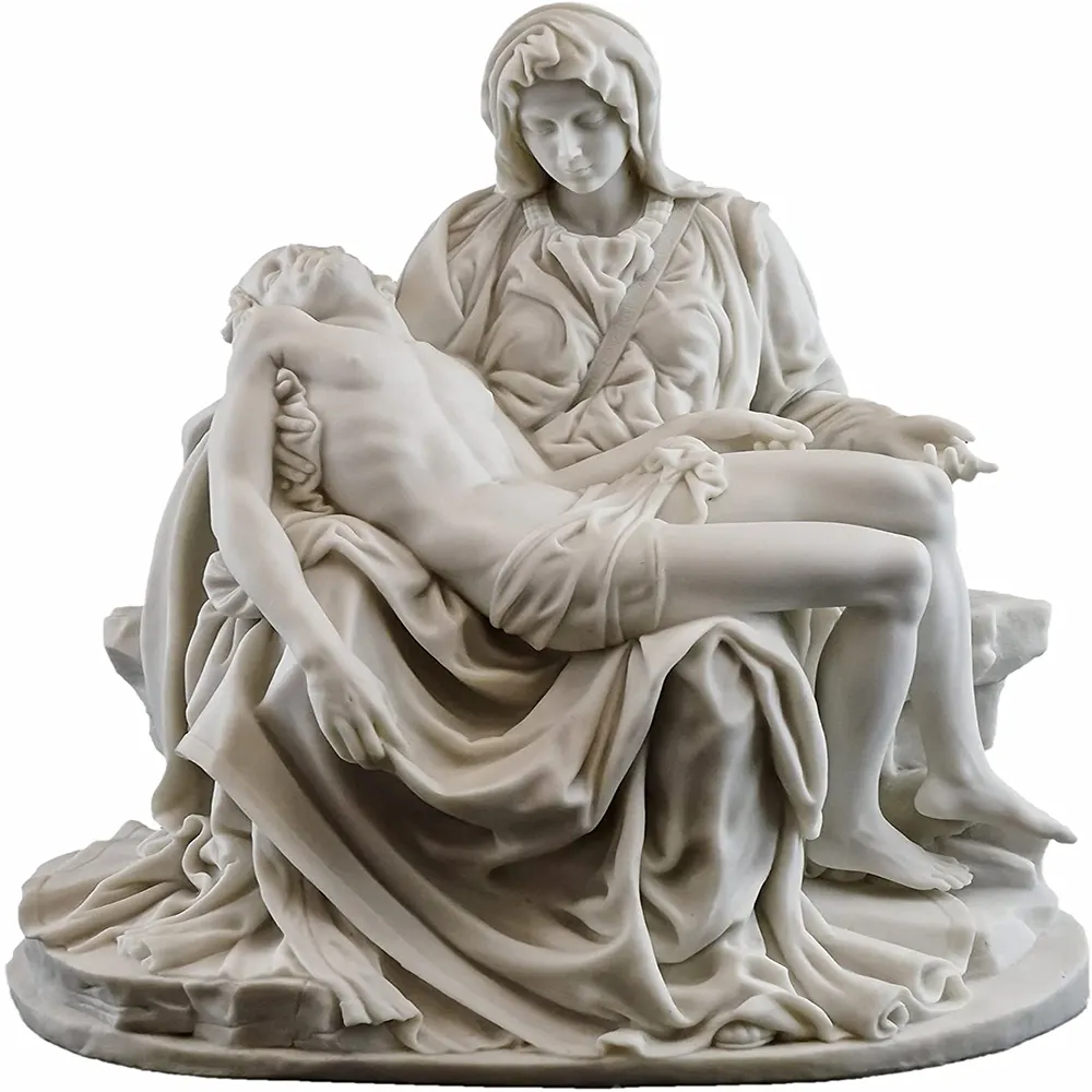 Marmo Vergine Maria e di Gesù di Pietra Statua di Pietà Scultura