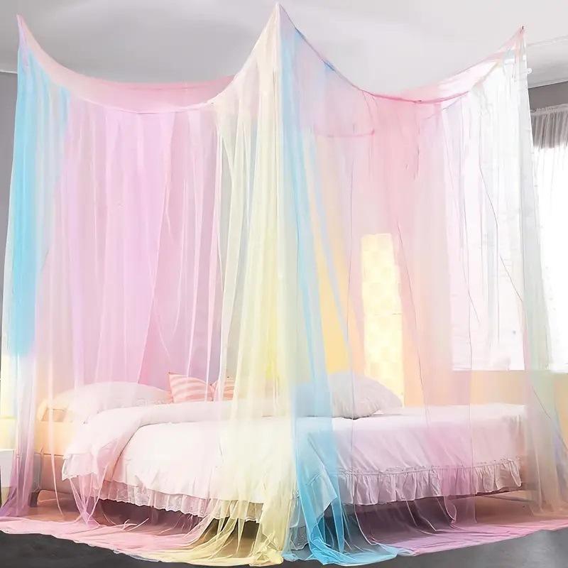 มุ้งกันยุงสีสันสดใส + เชือกสีขาว4เส้น