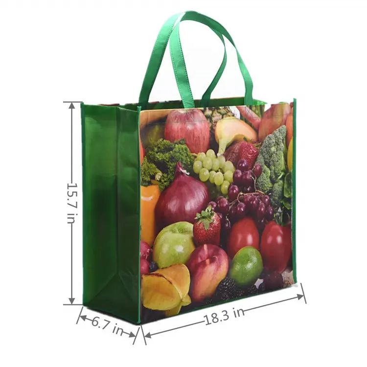 Bolsa plegable de compras de comestibles no tejida reutilizable ecológica de polipropileno